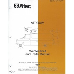 ALTEC AT200AV OPERATOR AND MAINTENANCE MANUAL